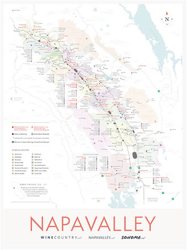 Napa Valley Winery Map